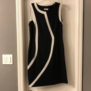 Knee-length Calvin Klein B&W dress